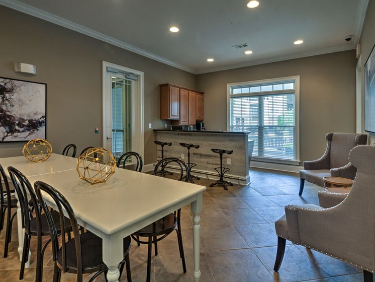 Study lounge with free coffee at Abberly Woods Apartment Homes by HHHunt, Charlotte, NC